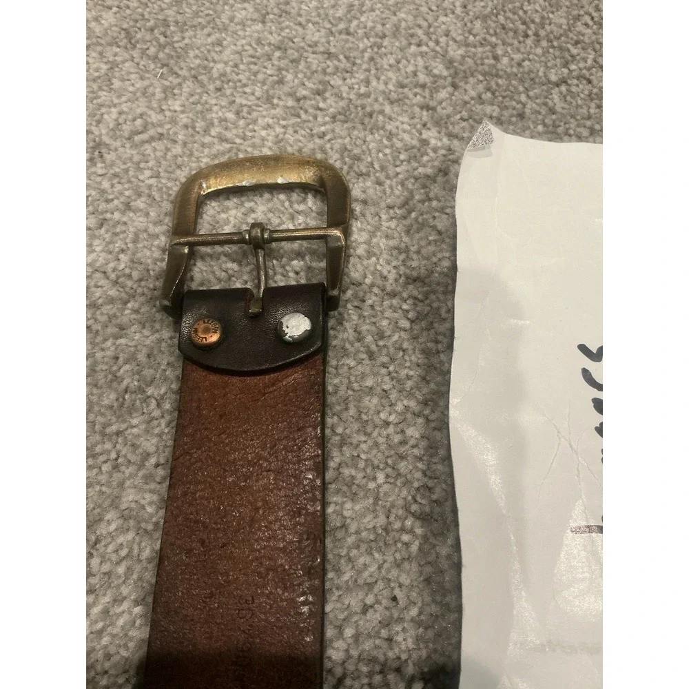 Leegin Men's Vintage Tooled Leather Brown Belt, Size‎ 36